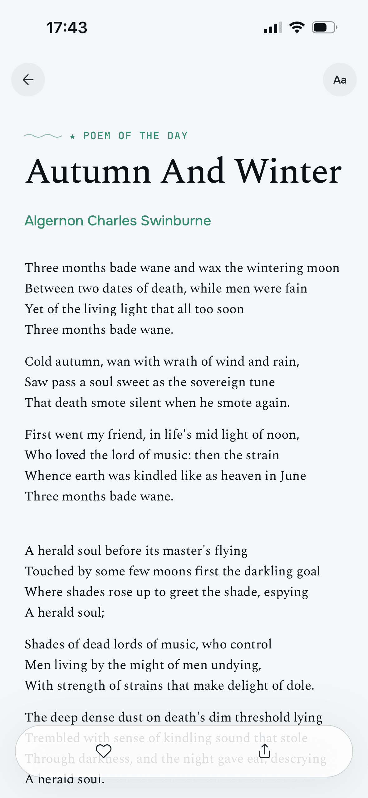 Reading a poem